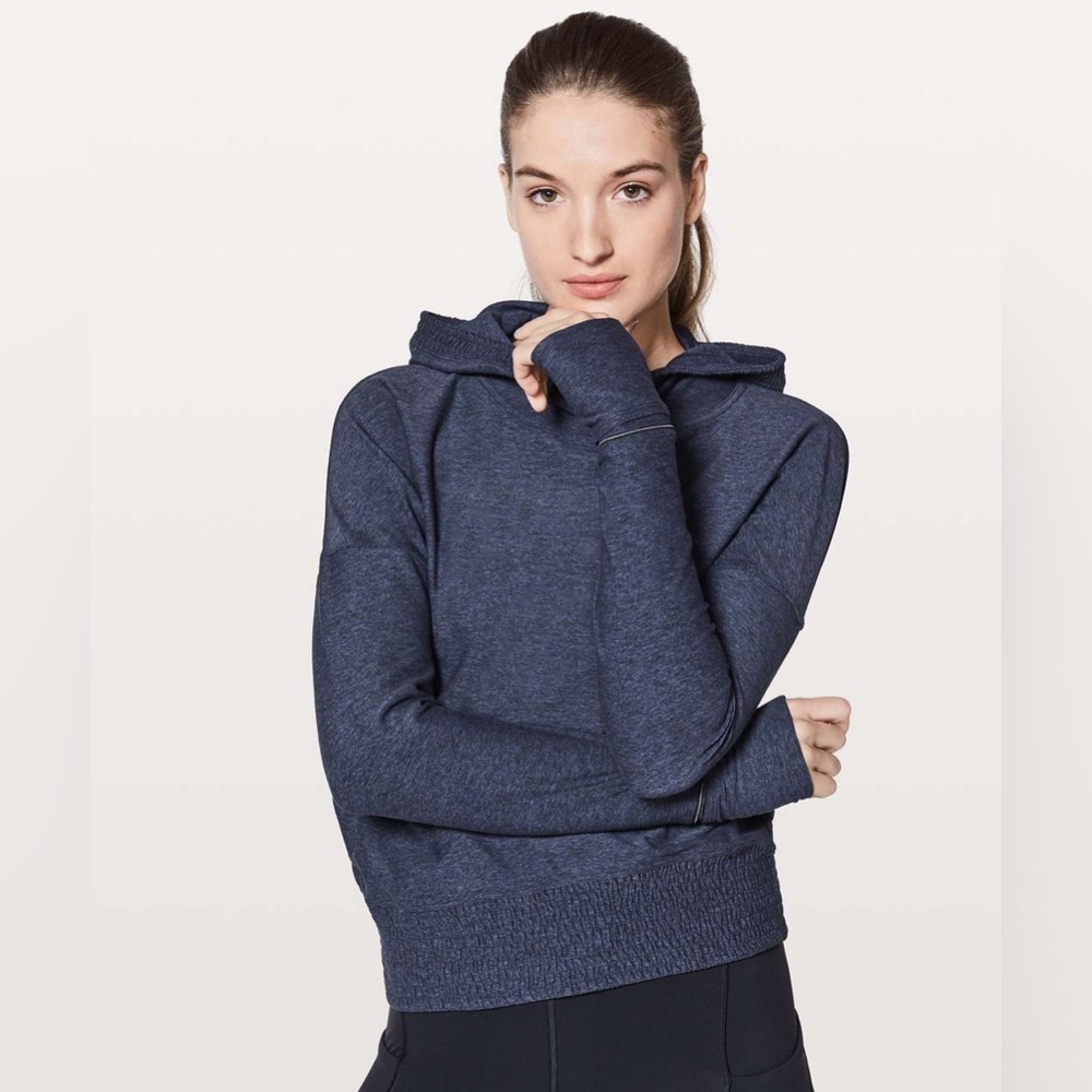 lululemon athletica Navy Blue Hooded Pullover Sweatshirt
